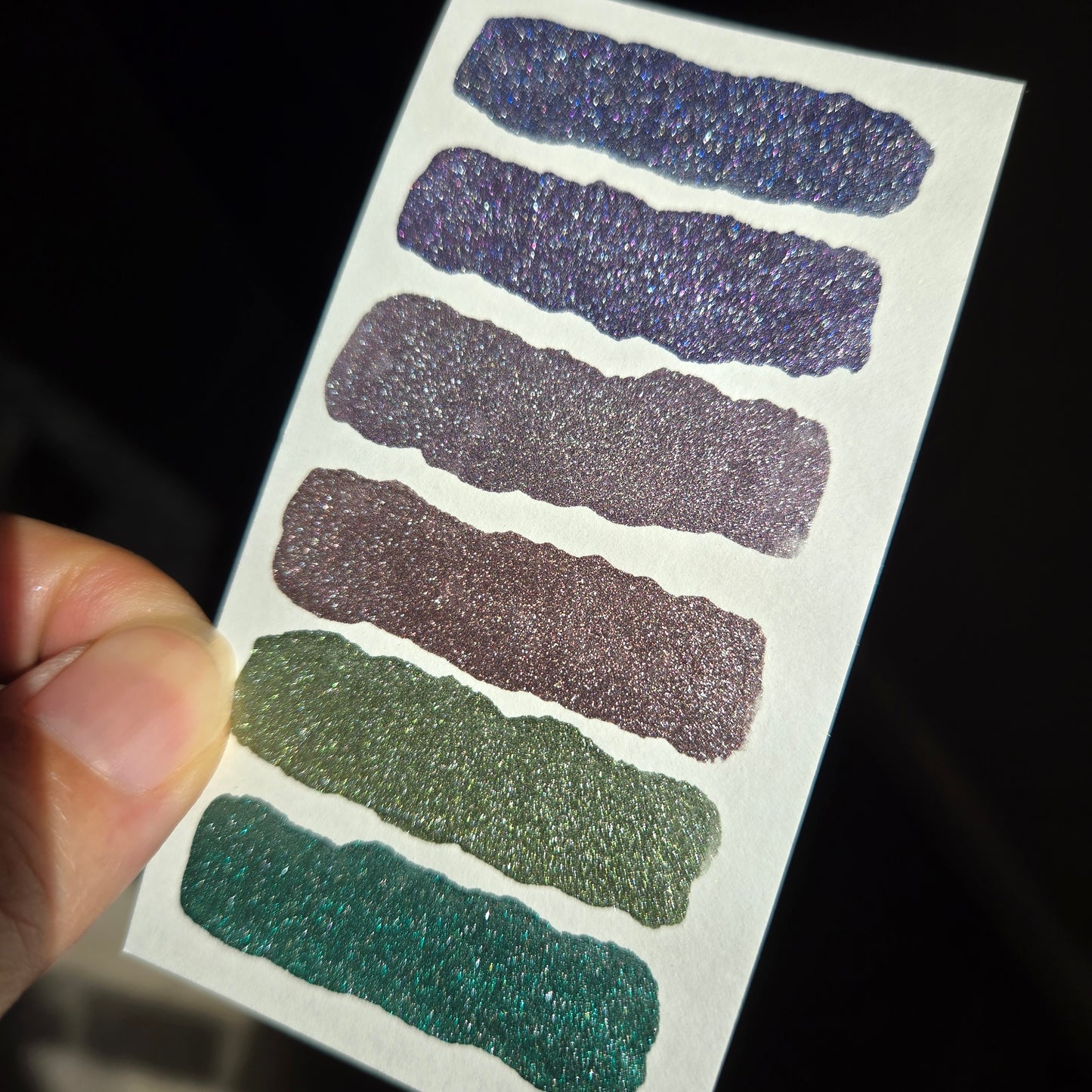 Petalune Dot Card Handmade Sampler Christmas Chrome Iridescent Shimmer Watercolor Paints