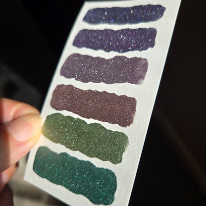 Quarter Petalune [달빛 아래 꽃잎] Set Handmade Shine Chrome Shimmer Watercolor Paints