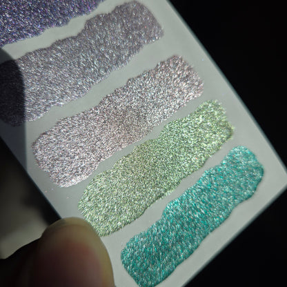 Quarter Petalune [달빛 아래 꽃잎] Set Handmade Shine Chrome Shimmer Watercolor Paints