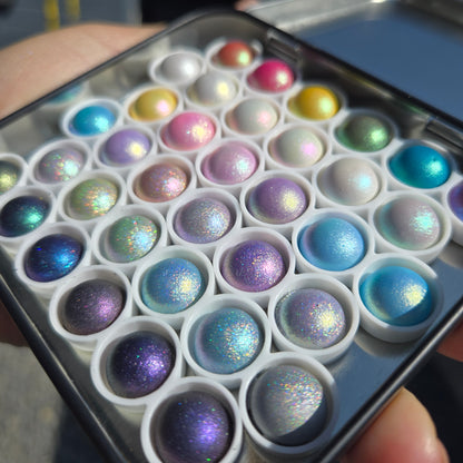Vol.1 Magical Drop Tiny Sampler set Handmade Shimmer Hologram Color shift Chrome mica Chameleon Watercolor Paint