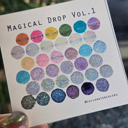 Vol.1 Magical Drop Tiny Sampler set Handmade Shimmer Hologram Color shift Chrome mica Chameleon Watercolor Paint
