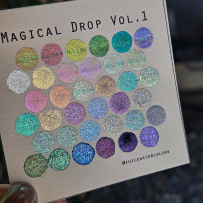 Vol.1 Magical Drop Tiny Sampler set Handmade Shimmer Hologram Color shift Chrome mica Chameleon Watercolor Paint