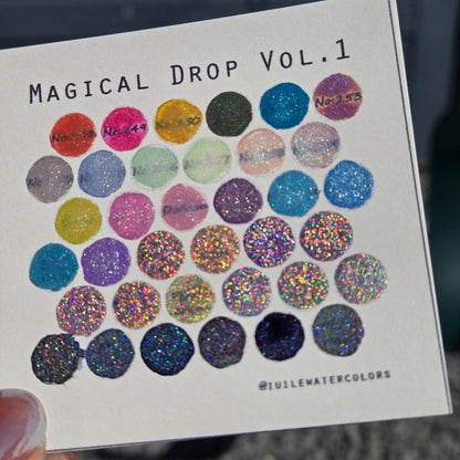 Vol.1 Magical Drop Tiny Sampler set Handmade Shimmer Hologram Color shift Chrome mica Chameleon Watercolor Paint