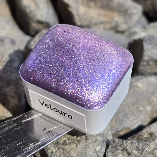 Veloura Half Petalune Set Handmade Christmas Chrome Iridescent Shimmer Watercolor Paints