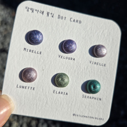 Petalune Dot Card Handmade Sampler Christmas Chrome Iridescent Shimmer Watercolor Paints