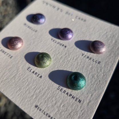 Petalune Dot Card Handmade Sampler Christmas Chrome Iridescent Shimmer Watercolor Paints