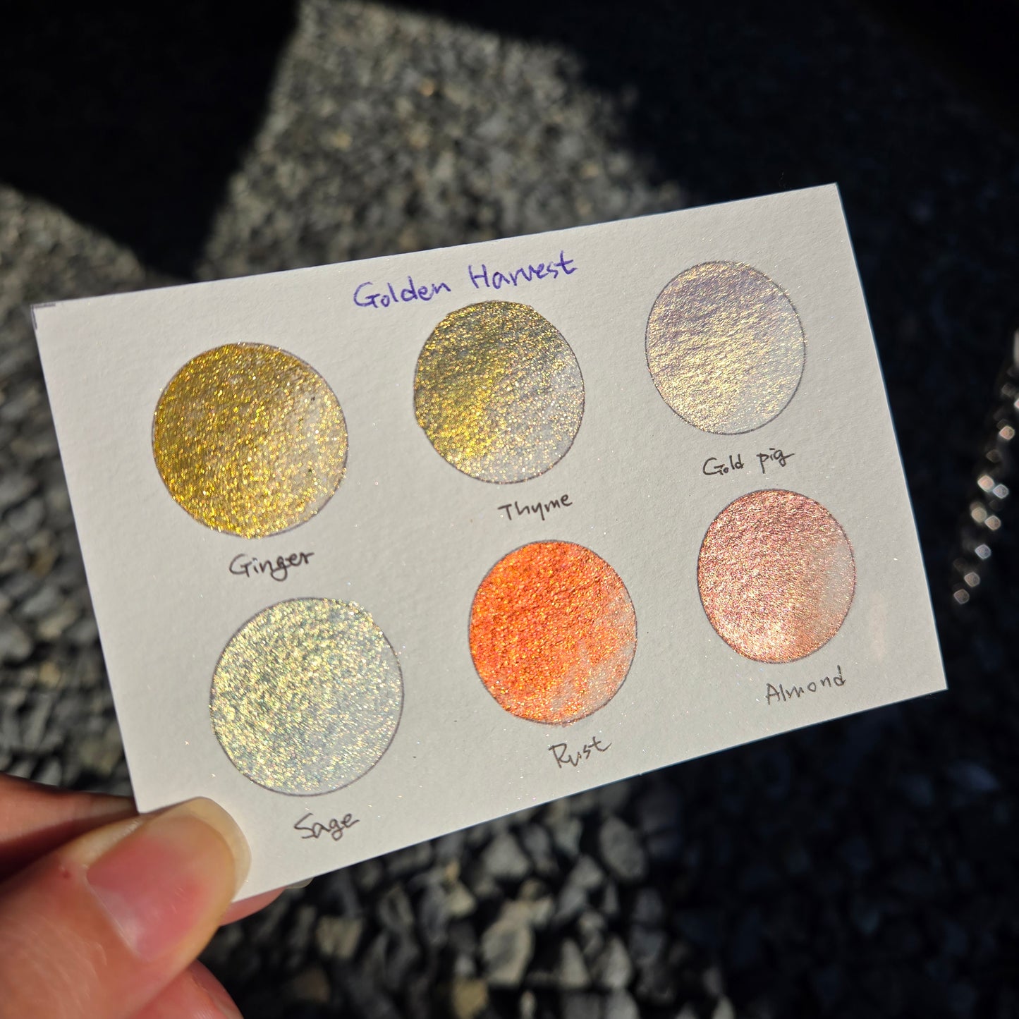 Golden Harvest set Handmade Mica Shimmer Watercolor Paints