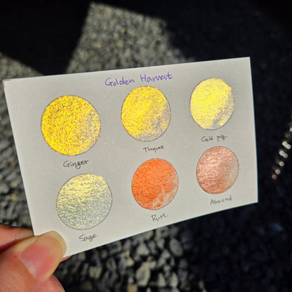 Golden Harvest set Handmade Mica Shimmer Watercolor Paints