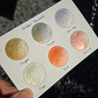 Golden Harvest set Handmade Mica Shimmer Watercolor Paints