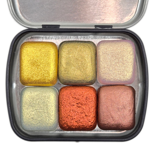 Golden Harvest set Handmade Mica Shimmer Watercolor Paints