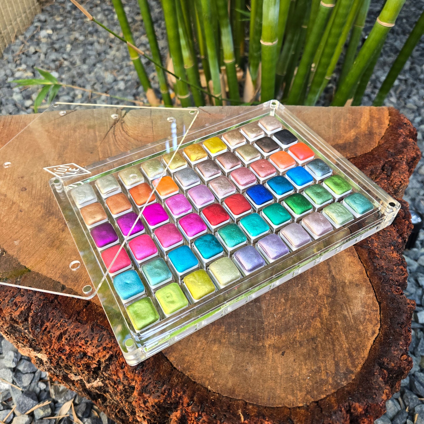 Christmas 60 set with Acrylic case Handmade Shine Chrome Shimmer Watercolor Paints