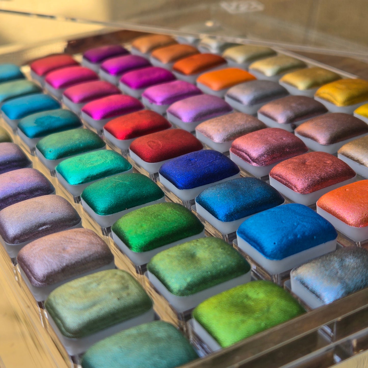 Christmas 60 set with Acrylic case Handmade Shine Chrome Shimmer Watercolor Paints