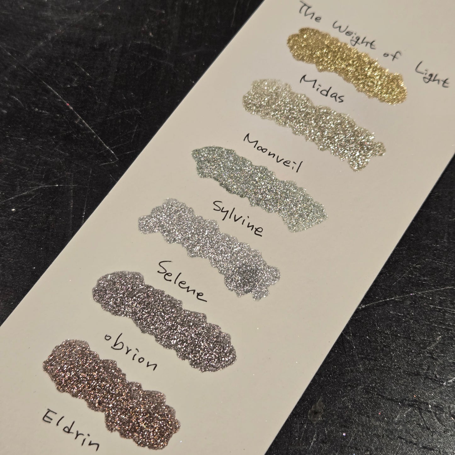 Midas Half The Weight Of Light Set Handmade Christmas Chrome Iridescent Shimmer Watercolor Paints