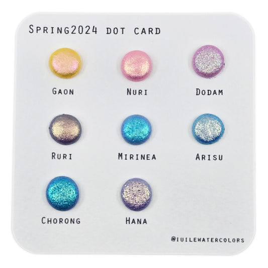 Dot Card Spring 2024 Tester Handmade Color Shift Shimmer Shine Watercolor Paints by iuilewatercolors
