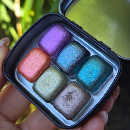Quarter Holiday Gift Set 2024 Christmas New Handmade Chrome Shimmer Watercolor Paints