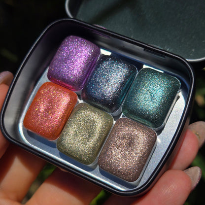 Quarter Holiday Gift Set 2024 Christmas New Handmade Chrome Shimmer Watercolor Paints