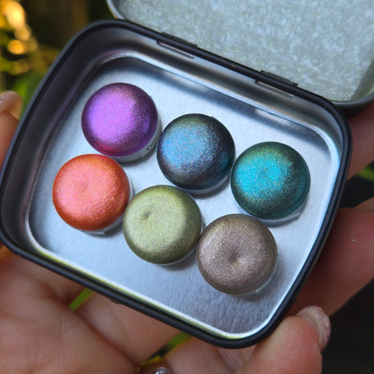 Button Holiday Gift Set 2024 Christmas New Handmade Chrome Shimmer Watercolor Paints