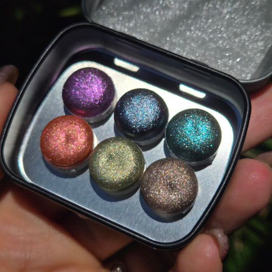 Button Holiday Gift Set 2024 Christmas New Handmade Chrome Shimmer Watercolor Paints