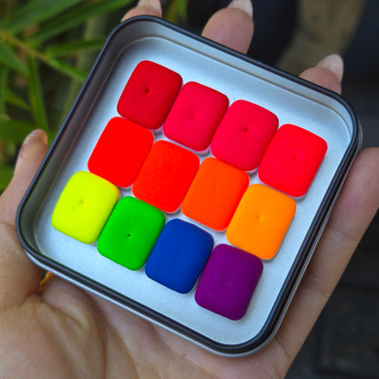 Quarter Neon set Handmade watercolor paints iuilewatercolors