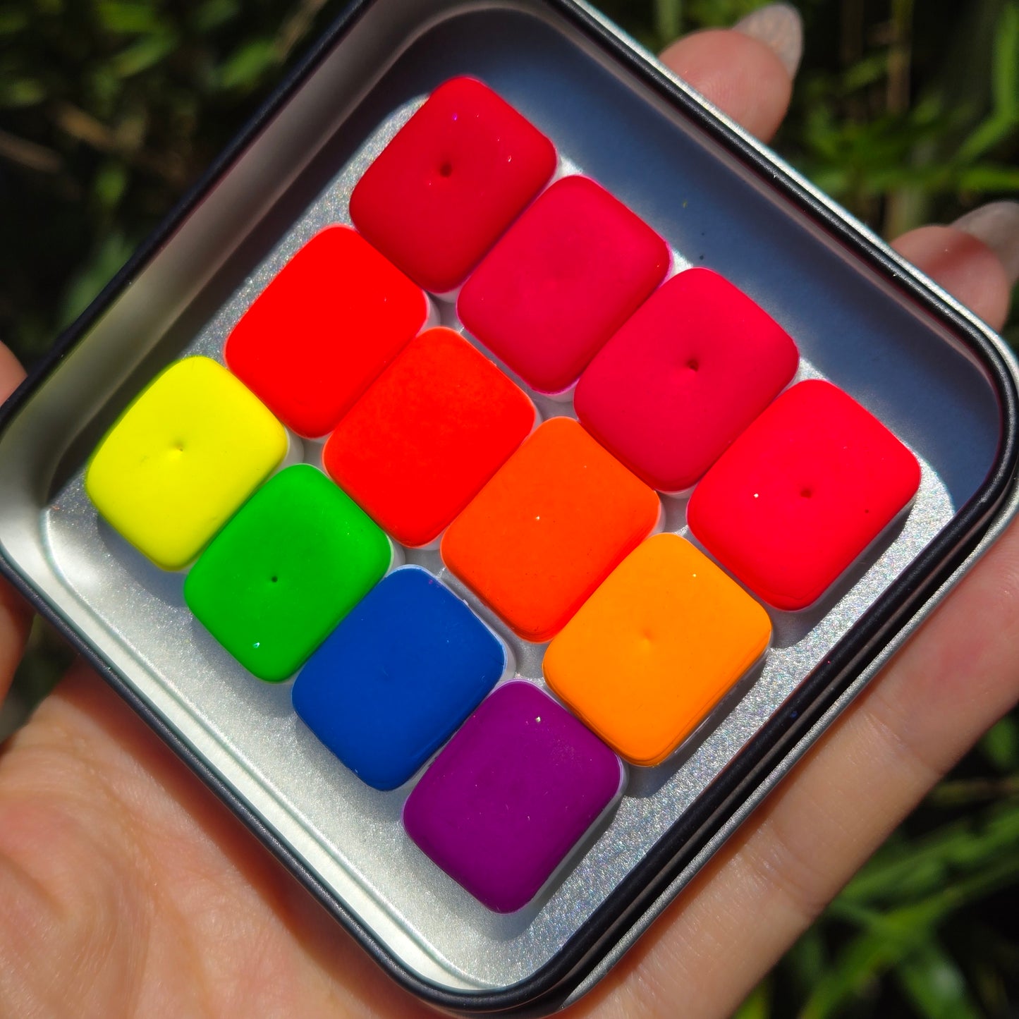 Quarter Neon set Handmade watercolor paints iuilewatercolors