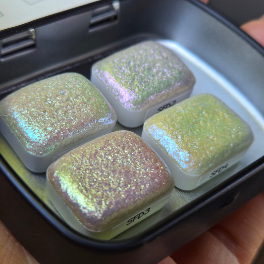 Quarter Shiny fairy Dust set for Handmade color shift watercolor paints