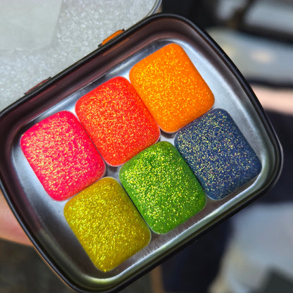 Quarter Jelly bean set Handmade Chunky glitter watercolor paints