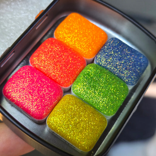 Quarter Jelly bean set Handmade Chunky glitter watercolor paints