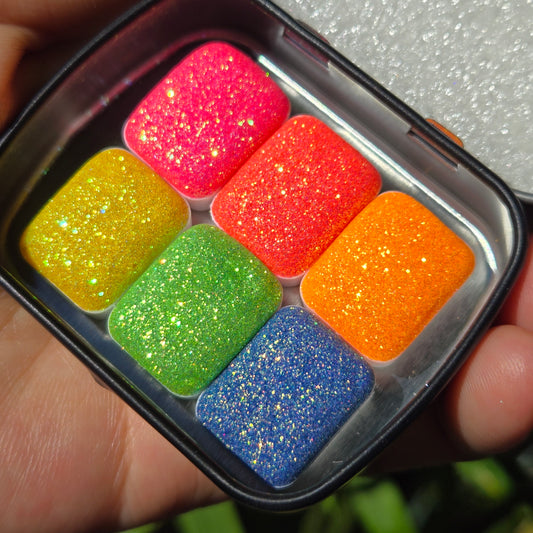 Quarter Jelly bean set Handmade Chunky glitter watercolor paints