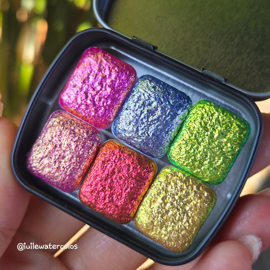 Tropical Half/Quarter 2026 No.260~265 Handmade Iridescent Chameleon Super Color Shift Aurora Shimmer Watercolor Paints