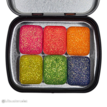 Quarter Jelly bean set Handmade Chunky glitter watercolor paints