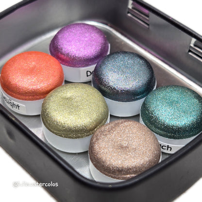 Button Holiday Gift Set 2024 Christmas New Handmade Chrome Shimmer Watercolor Paints