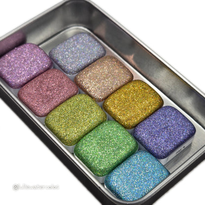 Quarter HG set Hologram glitter handmade watercolor paints