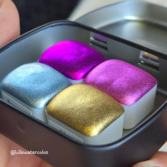 Half Cosmic Pastel Handmade Christmas Shimmer Watercolor Paints