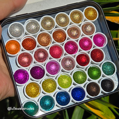 Vol.3 Magical Drop Tiny Sampler Set Christmas Chrome handmade glittery watercolor paints