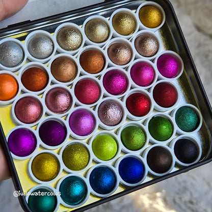 Vol.3 Magical Drop Tiny Sampler Set Christmas Chrome handmade glittery watercolor paints