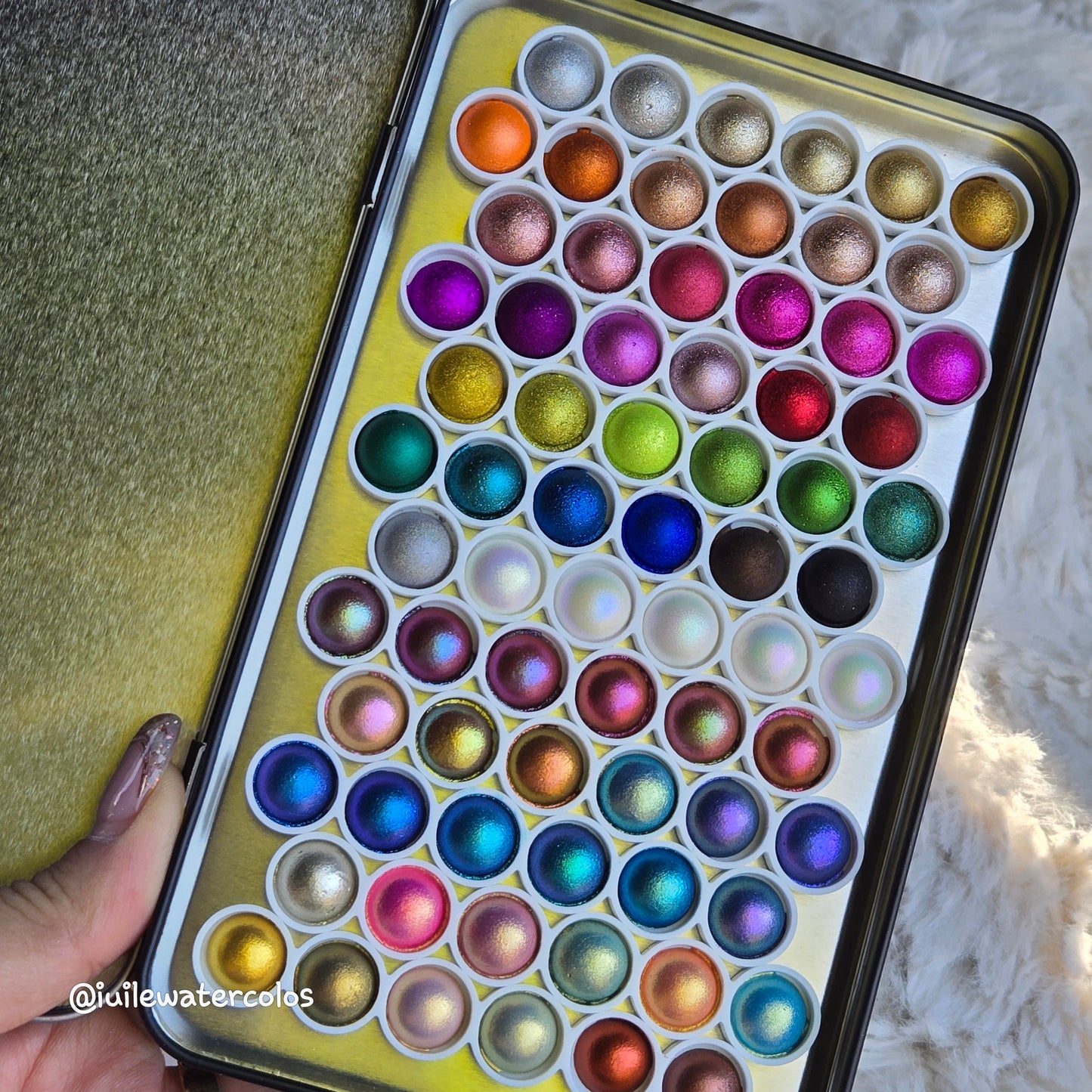 3 & 4 Magical Drop Tiny Sampler set Handmade Shimmer Hologram Color shift Chrome mica Chameleon Watercolor Paint
