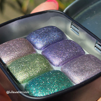 Quarter Petalune [달빛 아래 꽃잎] Set Handmade Shine Chrome Shimmer Watercolor Paints