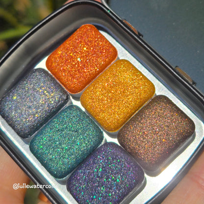 Quarter Halloween 2021 Set Handmade Shimmer Glitter Watercolor Paint