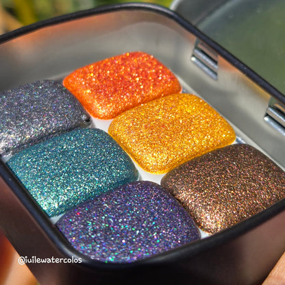 Quarter Halloween 2021 Set Handmade Shimmer Glitter Watercolor Paint