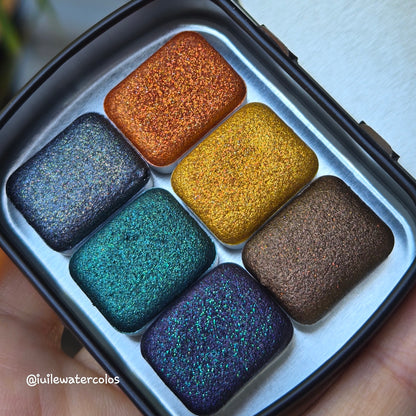 Quarter Halloween 2021 Set Handmade Shimmer Glitter Watercolor Paint