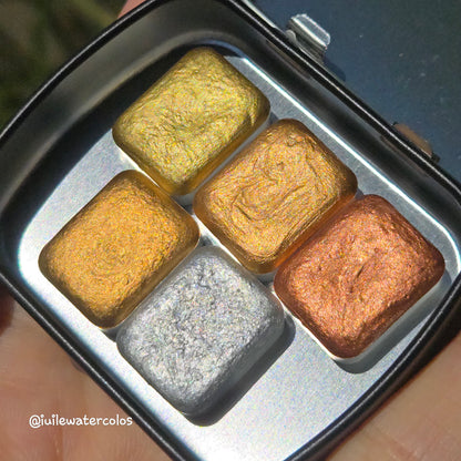 Quarter Extra fine set Metallic Chrome Handmade Watercolor Paints