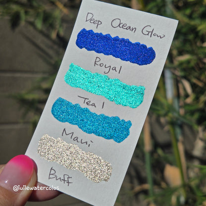 Half Deep Ocean Glow Handmade Christmas Shimmer Watercolor Paints