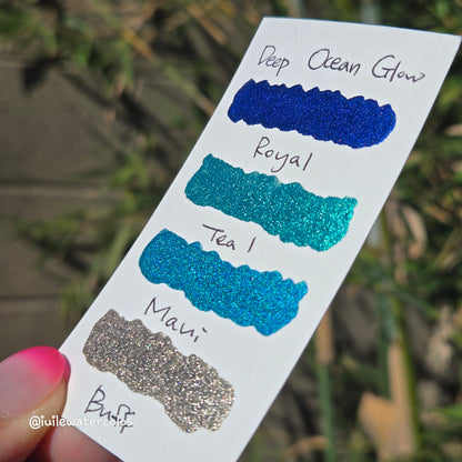 Half Deep Ocean Glow Handmade Christmas Shimmer Watercolor Paints
