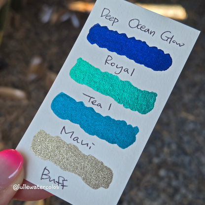 Half Deep Ocean Glow Handmade Christmas Shimmer Watercolor Paints