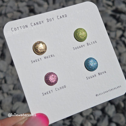 Cotton Candy Dot Card Tester Handmade Chrome Shimmer Holographic Watercolor Paints by iuilewatercolors