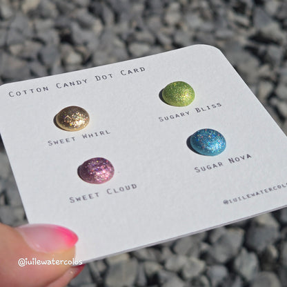 Cotton Candy Dot Card Tester Handmade Chrome Shimmer Holographic Watercolor Paints by iuilewatercolors