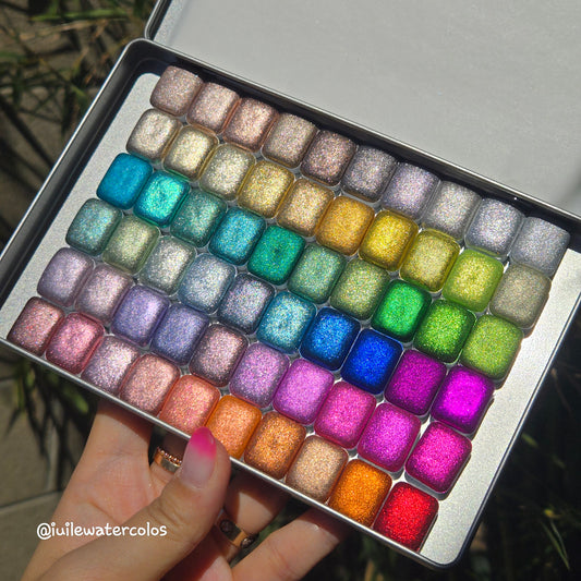 Quarter Christmas 60 set Handmade Shine Chrome Shimmer Watercolor Paints