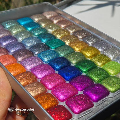 Quarter Christmas 60 set Handmade Shine Chrome Shimmer Watercolor Paints
