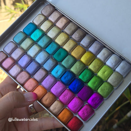 Quarter Christmas 60 set Handmade Shine Chrome Shimmer Watercolor Paints