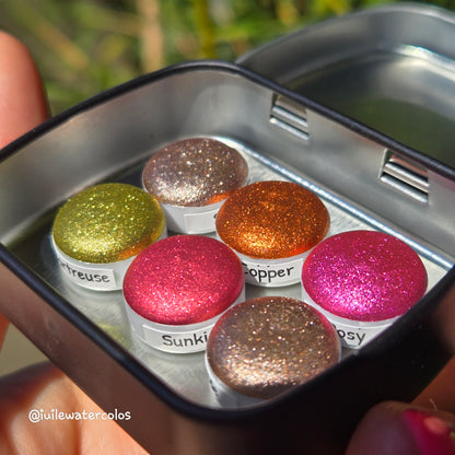 Button Winter Garden Set 2024 Christmas New Handmade Chrome Shimmer Watercolor Paints